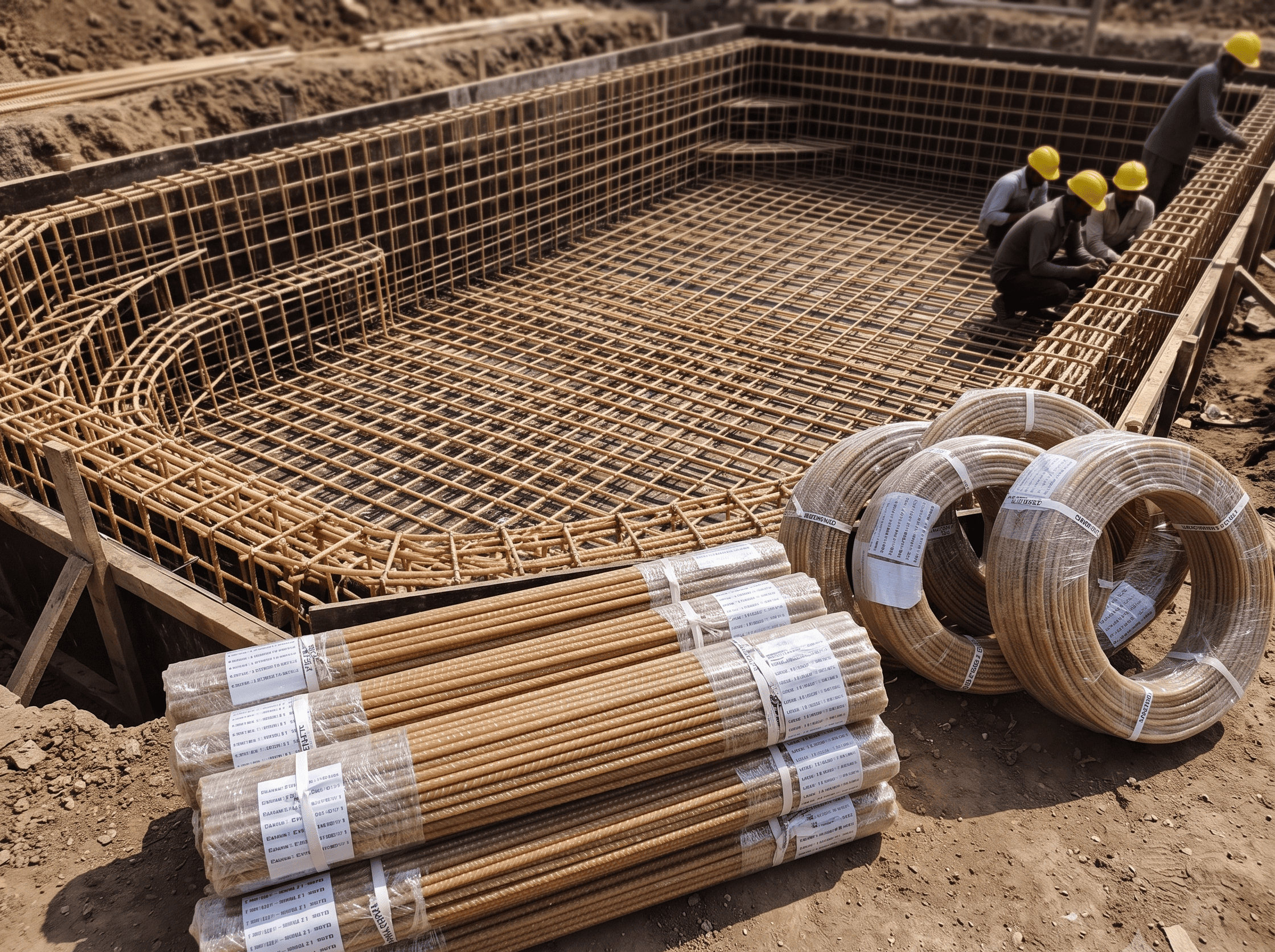 GFRP rebar swimming pool application