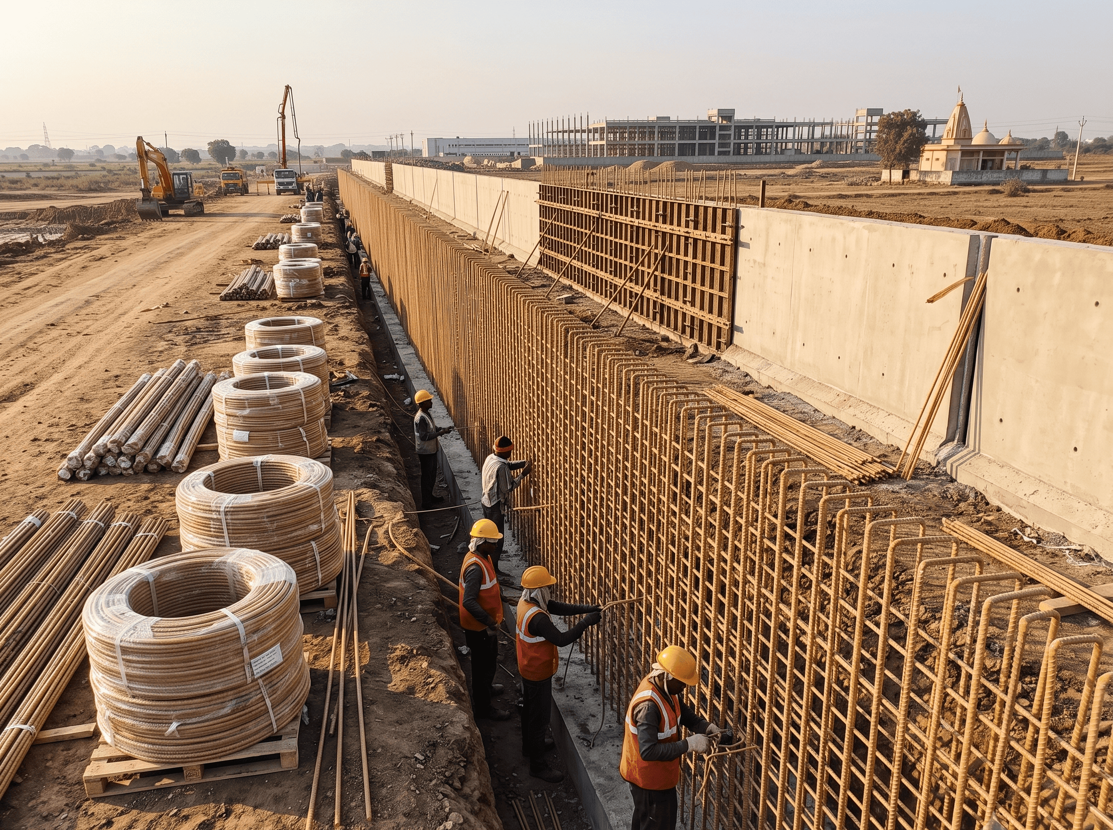 GFRP rebar boundary wall application